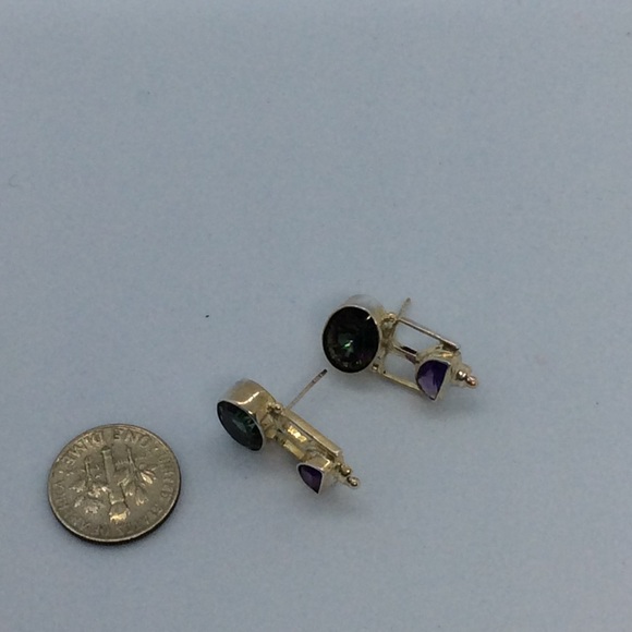 Vintage Amethyst & Quartz Earrings - Picture 7 of 7